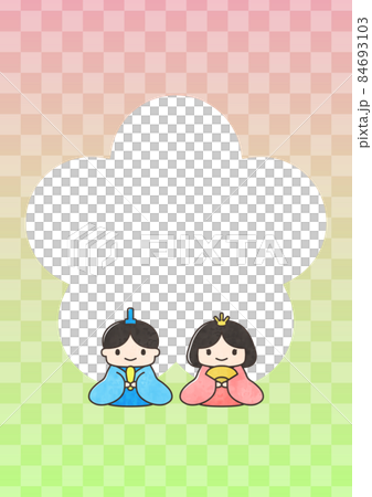 Hina dolls, inner dolls, dolls, flower-shaped frames, vertical Hina dolls, inner dolls, dolls, flower-shaped frames, vertical 84693103