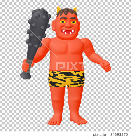 Setsubun illustration material demon character (1_4) red Setsubun illustration material demon character (1_4) red 84693370