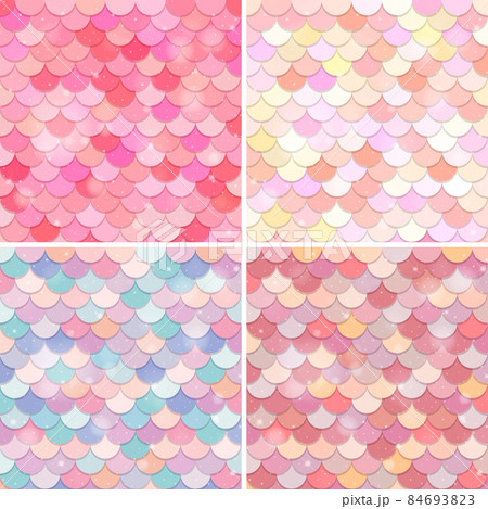 Set of fish scale seamless pattern background 84693823