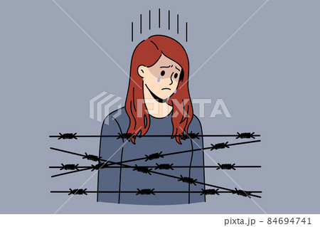 Captivity slavery and depression concept. 84694741