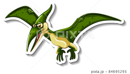 Pteranodon dinosaur cartoon character sticker 84695293