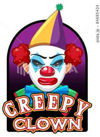 Scary Clown With Creepy Clown Logoのイラスト素材
