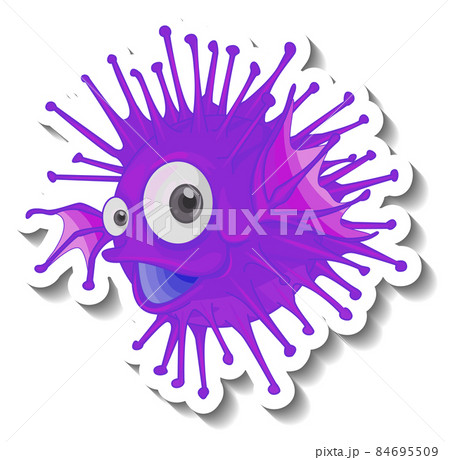 Lionfish sea animal cartoon sticker Lionfish sea animal cartoon sticker 84695509