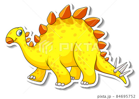 Stegosaurus dinosaur cartoon character sticker 84695752