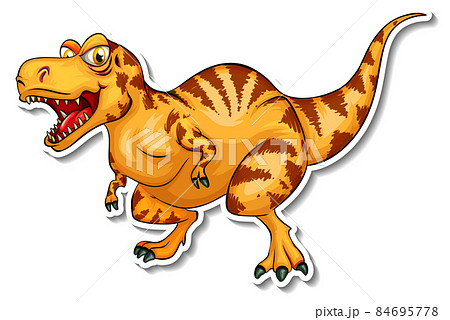 Tyrannosaurus dinosaur cartoon character sticker 84695778