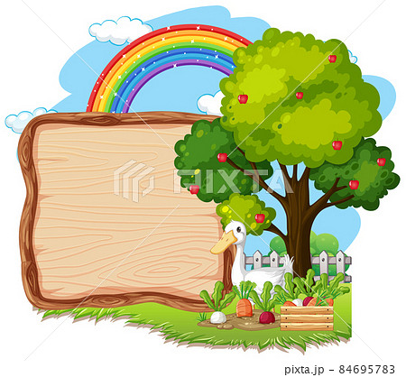 Empty banner template in the farm scene isolated on white background 84695783