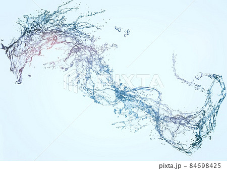 龍の形にしぶきをあげる水のイラストのイラスト素材 [84698425] - PIXTA