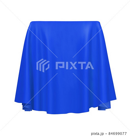 Blue fabric covering a blank template vector illustration Blue fabric covering a blank template vector illustration 84699077