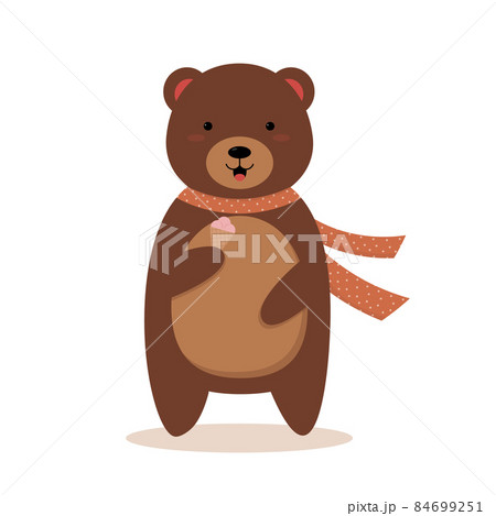 Cute cartoon bear with an ice cream 84699251