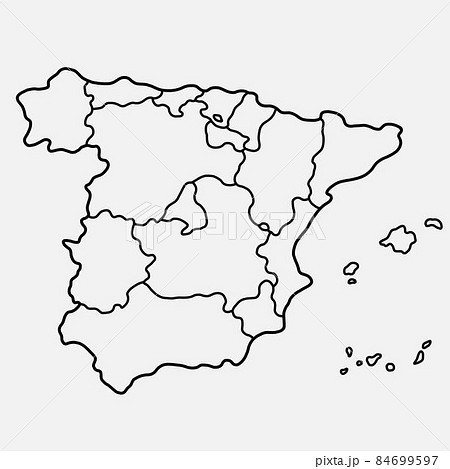 doodle freehand drawing of spain map. doodle freehand drawing of spain map. 84699597