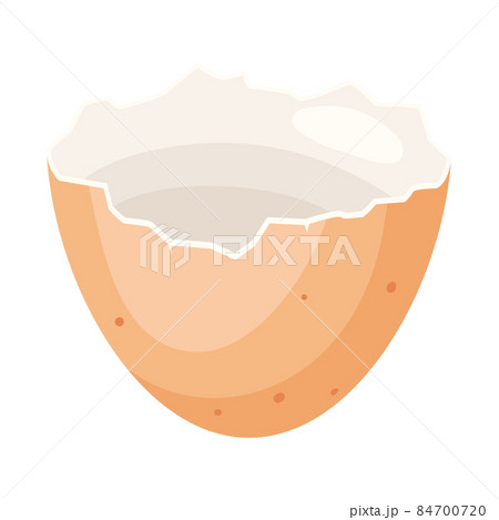 Illustration Of Brown Broken Chicken Egg Shell のイラスト素材