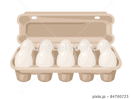 Illustration of brown chicken eggs in carton pack. Image for food and agricultural industries. Illustration of brown chicken eggs in carton pack. Image for food and agricultural industries. 84700725
