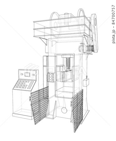 Hydraulic Press. 3d illustration 84700757