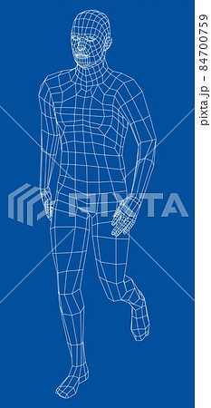 Wireframe walking man. 3d illustration 84700759