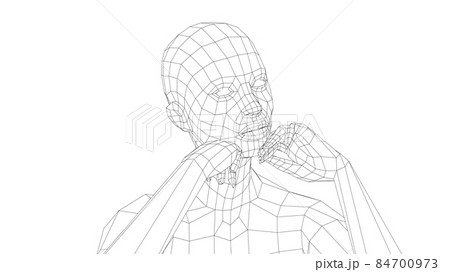 Wireframe girl in a sexy pose 84700973