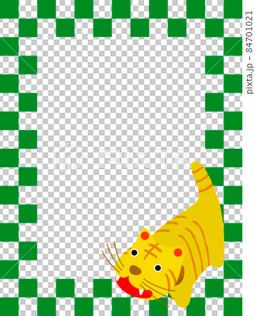 Tiger vertical checkered pattern white frame Tiger vertical checkered pattern white frame 84701021