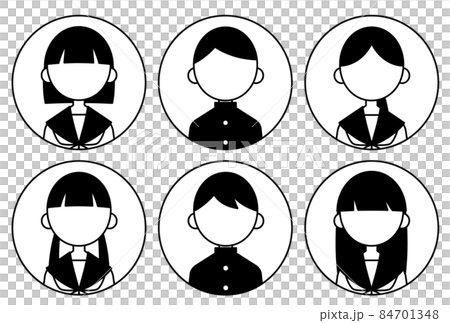 人物アイコンセット_学生男女 84701348