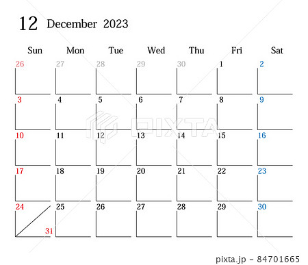 2023年12月、日本のカレンダー 2023年12月、日本のカレンダー 84701665