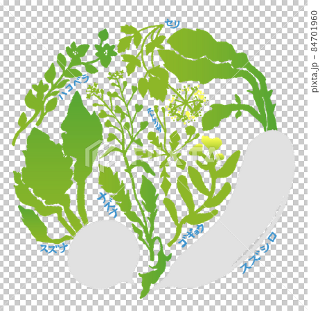 Spring seven herbs illustration 84701960