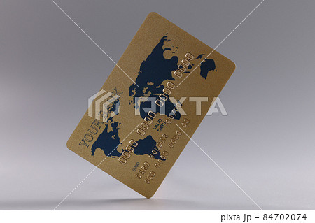 Credit plastic bank card on gray background 84702074