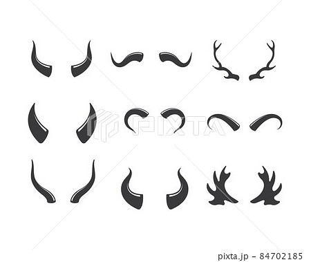 Devil Horn Animal Horn Logo Icon Vectorのイラスト素材