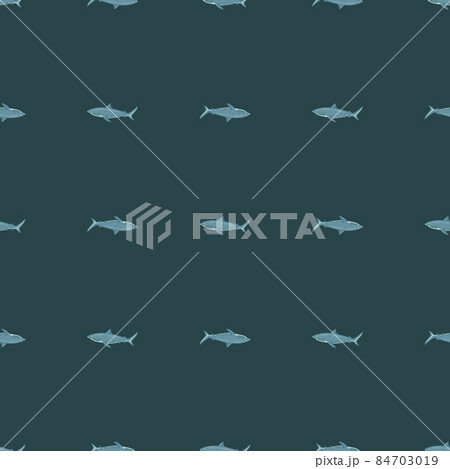 Seamless pattern Tiger shark dark green background. Gray textured of marine fish for any purpose. 84703019