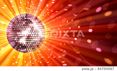 ミラーボール ディスコ クラブ ダンス キラキラ 3d イラスト 背景 バックのイラスト素材