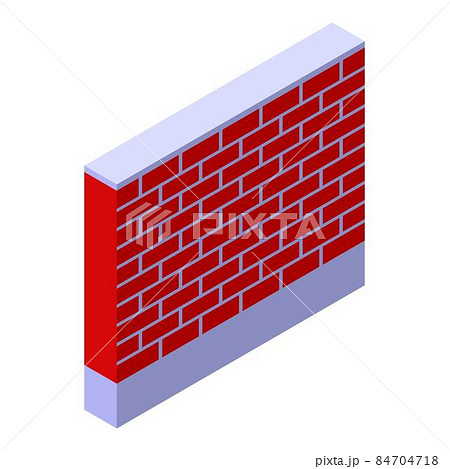 Brick fence icon, isometric style 84704718