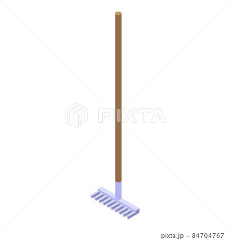 Rake tool icon, isometric style Rake tool icon, isometric style 84704767
