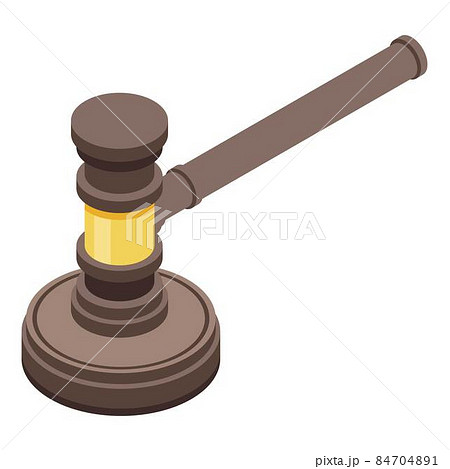 Verdict gavel icon, isometric style 84704891