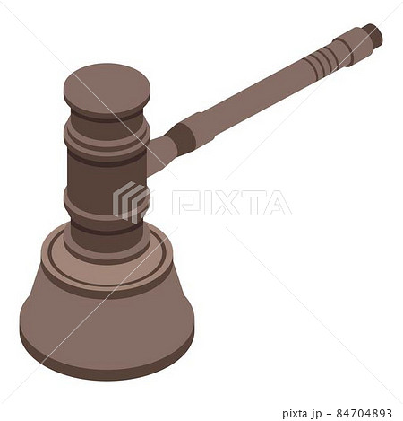 Judgment gavel icon, isometric style 84704893