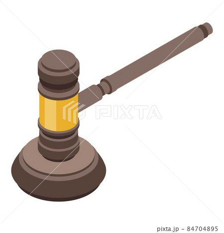 Auction hammer icon, isometric style Auction hammer icon, isometric style 84704895