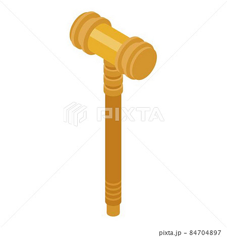 Wood gavel icon, isometric style Wood gavel icon, isometric style 84704897
