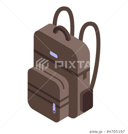 Fisherman backpack icon, isometric style Fisherman backpack icon, isometric style 84705197