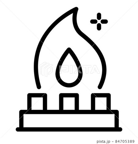 Flame in burner icon, outline style 84705389