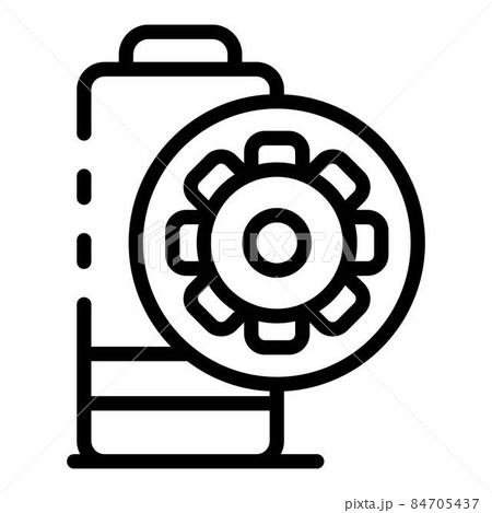 Gear and battery icon, outline style 84705437