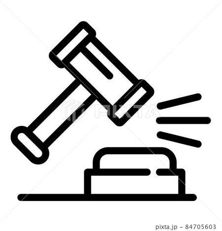 Auction hammer icon, outline style 84705603