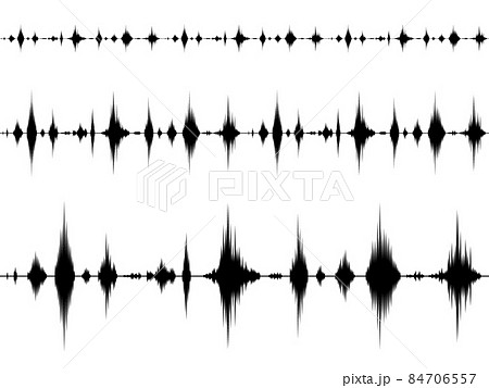 音響分析の波形のイラスト素材セット_シルエット 音響分析の波形のイラスト素材セット_シルエット 84706557