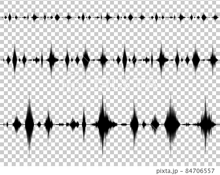 音響分析の波形のイラスト素材セット_シルエット 音響分析の波形のイラスト素材セット_シルエット 84706557
