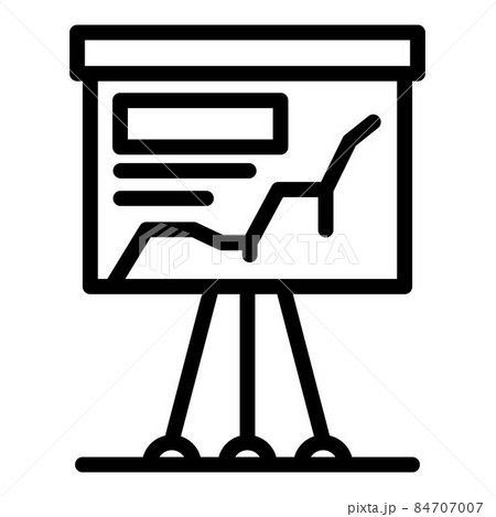 Flip chart and graph icon, outline style Flip chart and graph icon, outline style 84707007