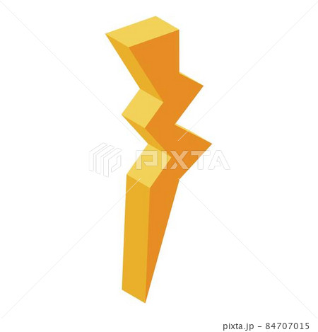 Yellow light bolt icon, isometric style Yellow light bolt icon, isometric style 84707015