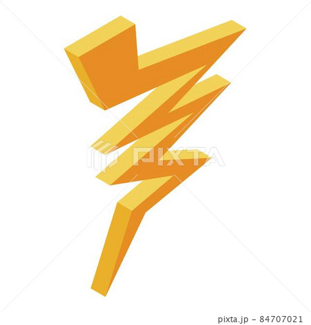 Lightning bolt icon, isometric style Lightning bolt icon, isometric style 84707021