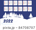 2022 table calendar with winter landscape and tress 84708707