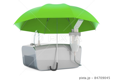 Nebulizer under umbrella, 3D rendering 84709045