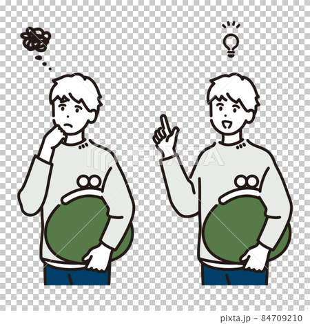 Facial expression illustration set of a man with a wallet Facial expression illustration set of a man with a wallet 84709210