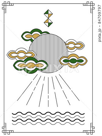 年賀状 日の出 雲 84709797