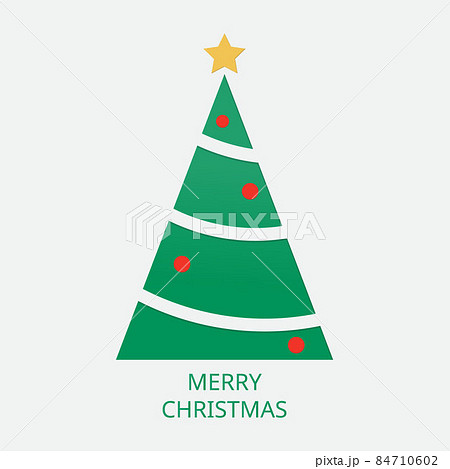 minimal Christmas card with Christmas tree in green color 84710602