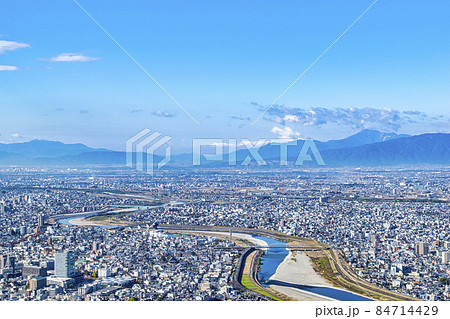 岐阜城　天守閣から長良川と伊吹山方面 84714429