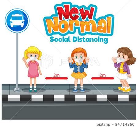 New Normal with people keeping social distancing 84714860