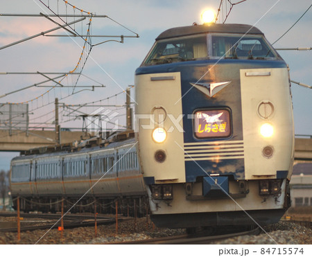 北陸本線　加賀笠間－美川　JR西日本　485系　Y12＋Y03編成（金沢）　しらさぎ 84715574